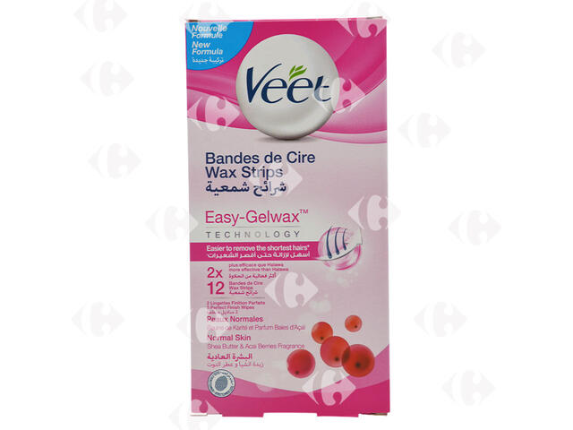 Bandes Dépilatoires Peaux Normales Veet 10 feuilles