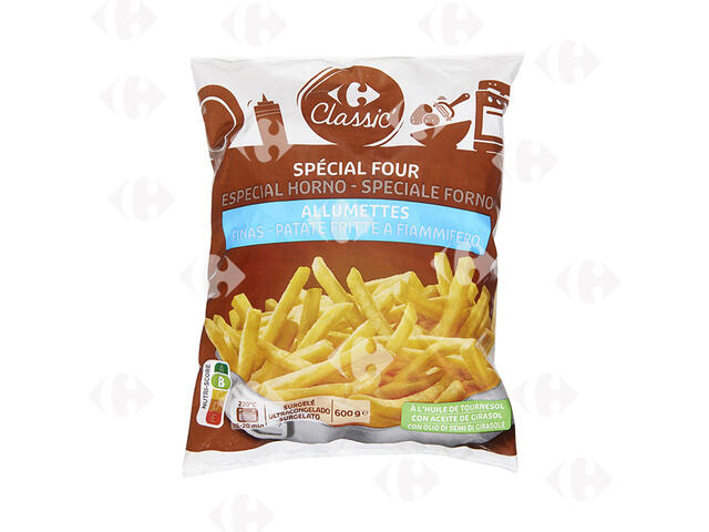 Frites Allumettes Spéciales Four 6/6 Carrefour 600g.