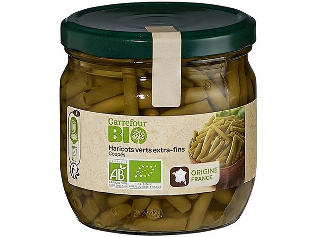 Haricots Verts Extra-Fins Coupés Carrefour Bio 330g