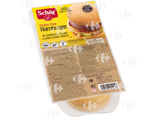 Pain Hamburger Sans Gluten Schar 4 pièces 300g