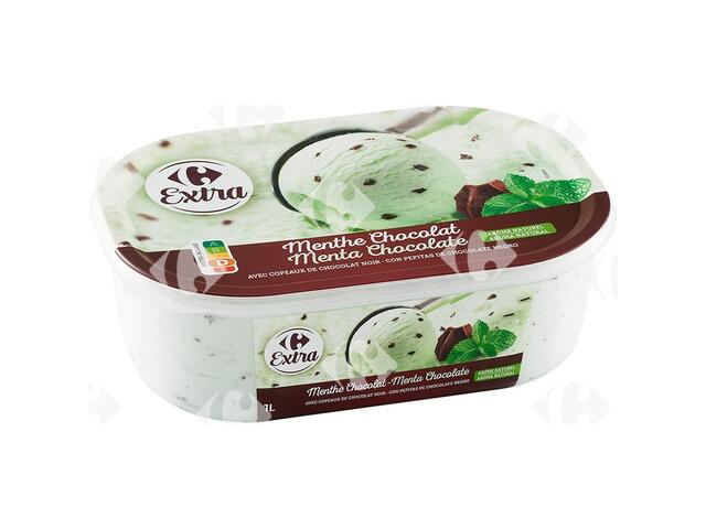 Crème Glacée Menthe Choco en Bac Carrefour 1L