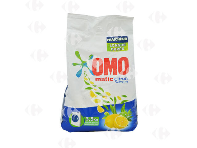 Detergent Lessive Poudre Machine Citron Omo Matic 3,5kg.