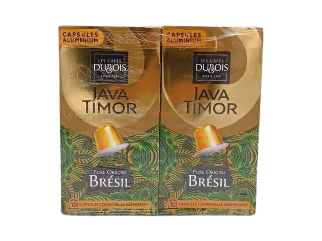 Lot de Capsules Aluminium Pure Origine Brésile Java Timor Dubois 2x10 unités