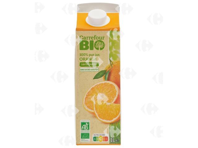 Jus d'Orange Bio Pur Jus Sans Pulpe Carrefour Bio 1L