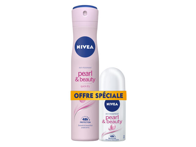 Lot Déodorant 200ml + Roll-on Pearl & Beauty NIVEA 50ml