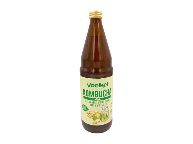 Kombucha Gingembre Citron Bio Voelkel 75cl.