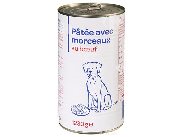 Pâtée au Bœuf pour Chiens Carrefour Blanc 1,25kg
