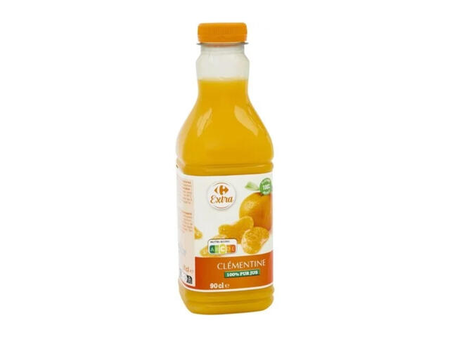 Pur Jus Clémentine en Bouteille Carrefour Extra 90cl.