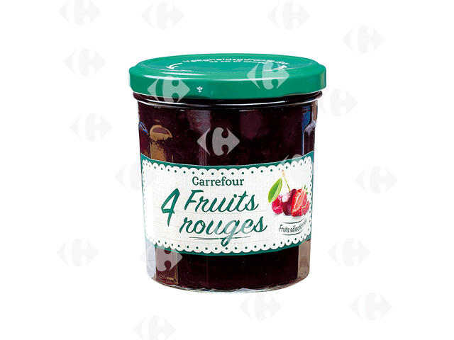 Confiture Quatre Fruits Rouges Carrefour en Verre 370g