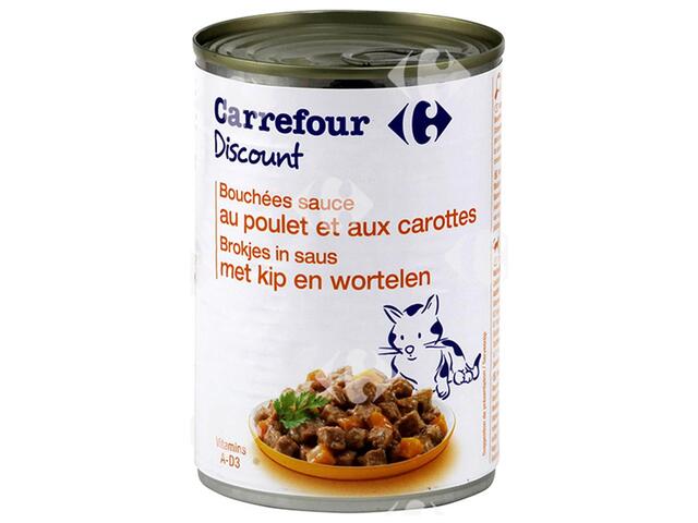 Pâtée au Poulet et Carottes pour Chats Carrefour Blanc 400g