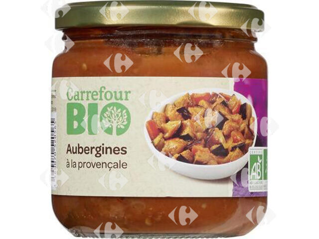 Légume Cuisiné Bio aux Aubergines à la Provençale Carrefour Bio 400g