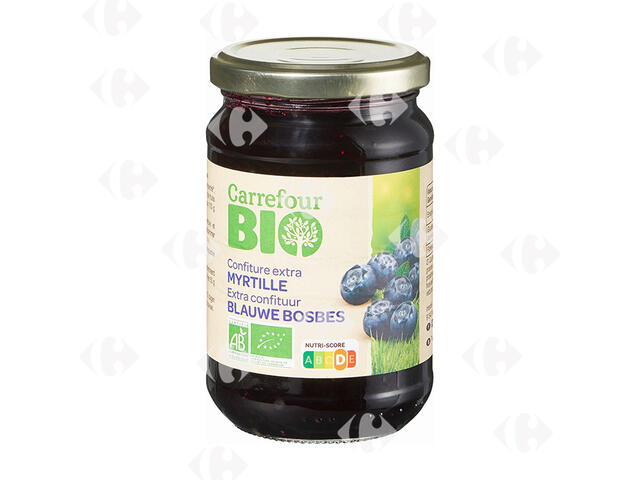 Confiture de Myrtille au Sucre de Canne Carrefour Bio 360g