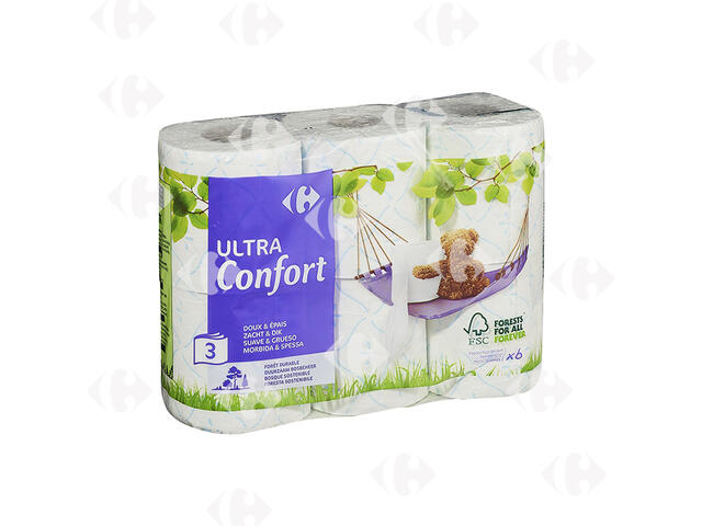 Papier Hygiénique Ultra Confort Carrefour 6 unités