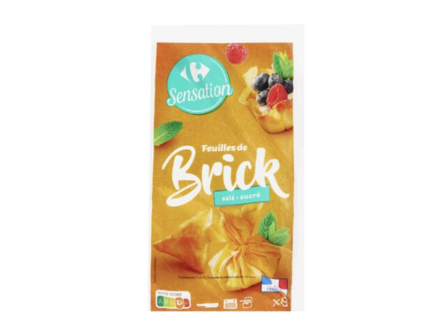 Feuilles de Brick Carrefour Sensation 136g 8 unités.