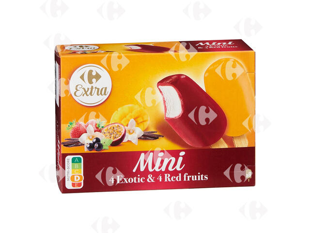 Mini Bâtonnets Exotique Fruits Rouges Carrefour 300g.