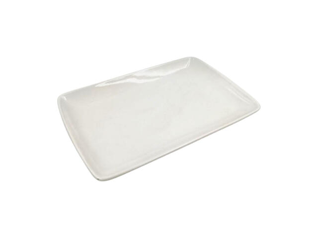 Assiette Rectangulaire Blanc en Porcelaine Carrefour Home 305x210x25mm.