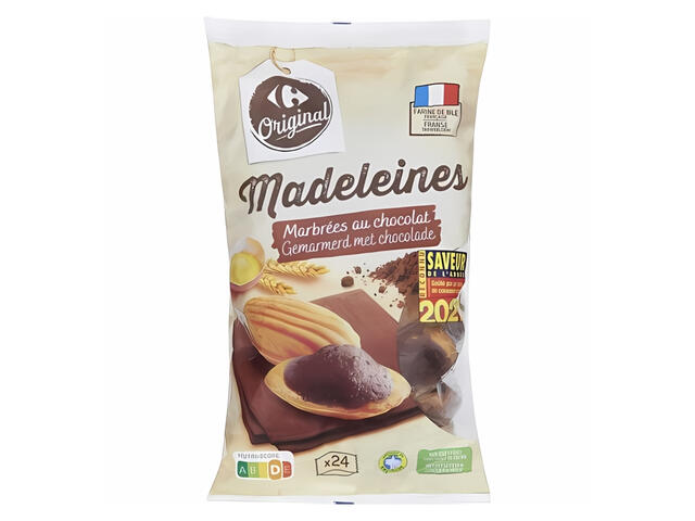 Madeleines Coquilles Marbrées Chocolat Individuelles Carrefour 600g