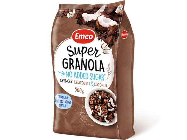 Céréales Super Granola au Chocolat et Noix de Coco Emco 500g