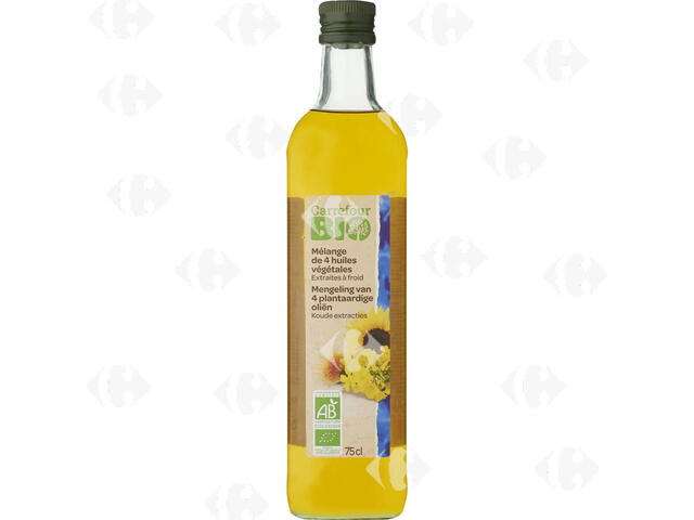 Mélange de 4 Huiles Végétales Bio Carrefour Bio 75cl.