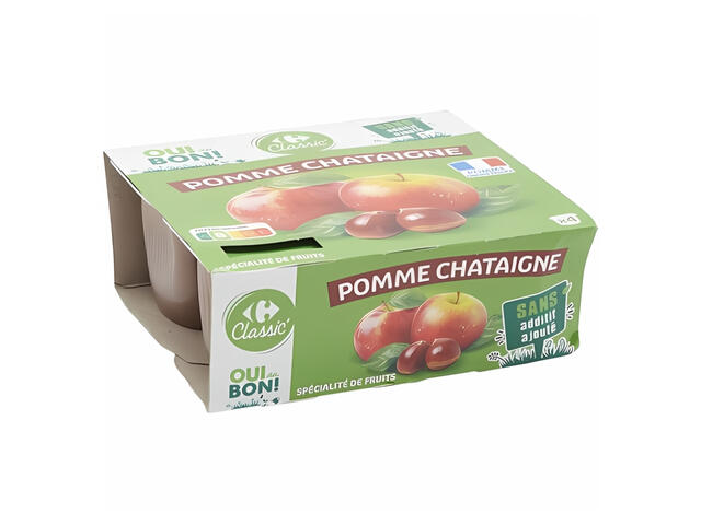 Compote de Pommes et Châtaignes Carrefour 100g 4 unités