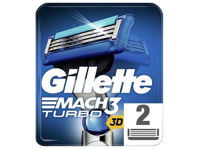 Recharges de lames de rasoir Mach3 Turbo Gillette 2 unités