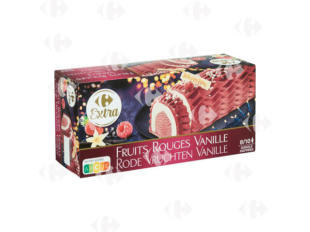 Bûche Glacée Fruits Rouges Carrefour 1L.