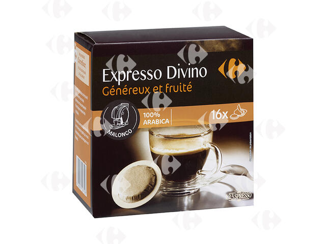 Café en Dosettes Espresso Divino Carrefour 16 unités