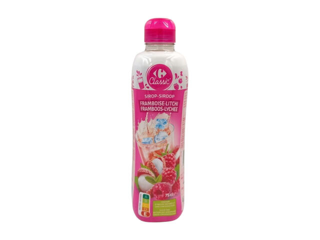 Sirop de Framboise Litchi Carrefour classic 75cl.