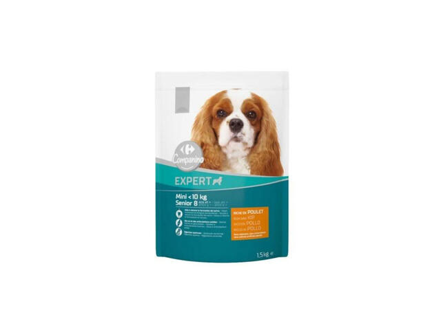 Croquettes pour Chien Senior Mini au Poulet Carrefour Companino 1,5kg