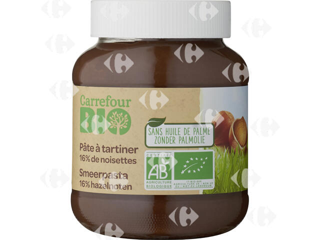 Pâte à Tartiner au Chocolat 16% Noisettes Bio Carrefour Bio