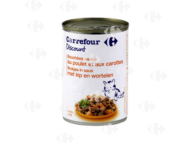 Pâtée au Poulet et Carottes pour Chats Carrefour Blanc 400g