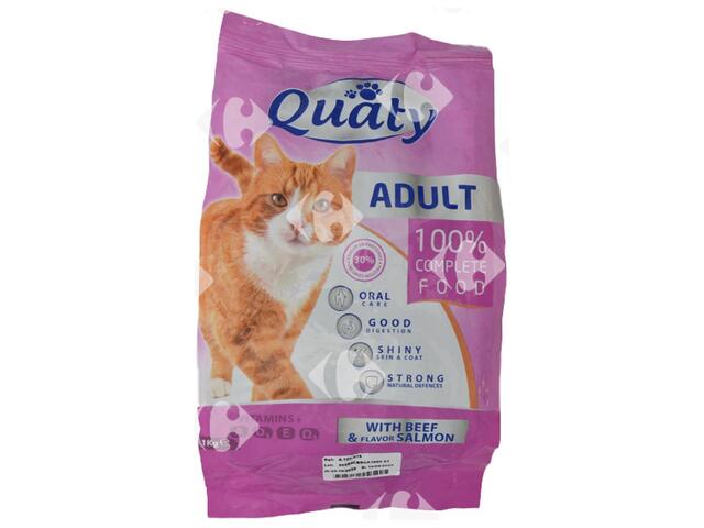 Croquettes au Bœuf et au Saumon pour Chats Adultes Quaty 1kg