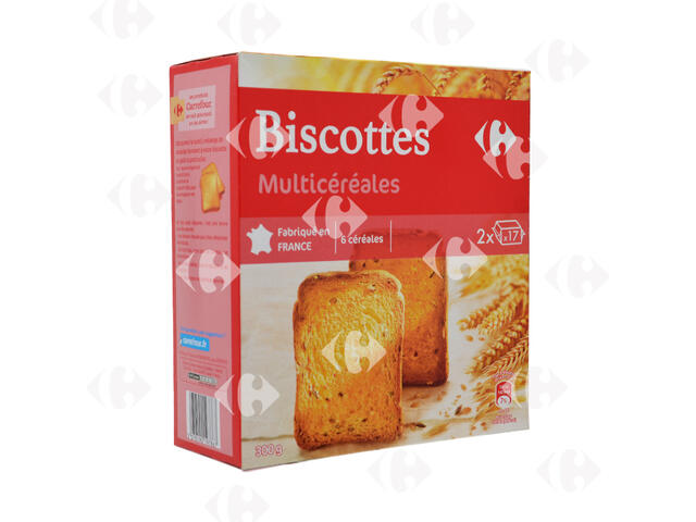 Biscottes Multicéréales Carrefour 300g