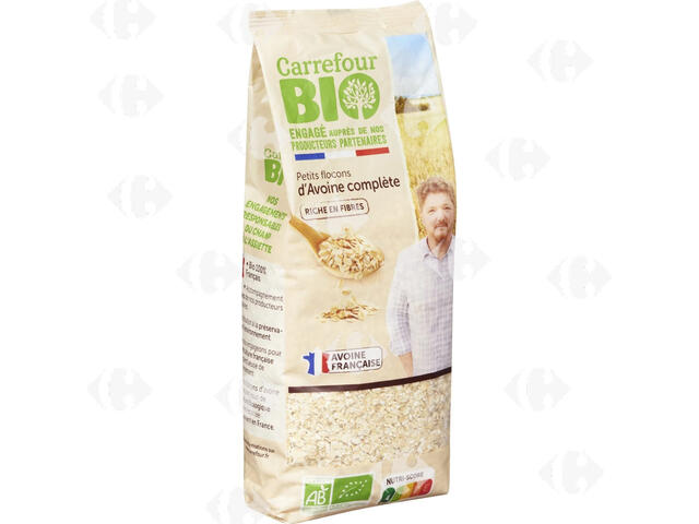 Petits Flocons d'Avoine Complète Carrefour Bio 500g.