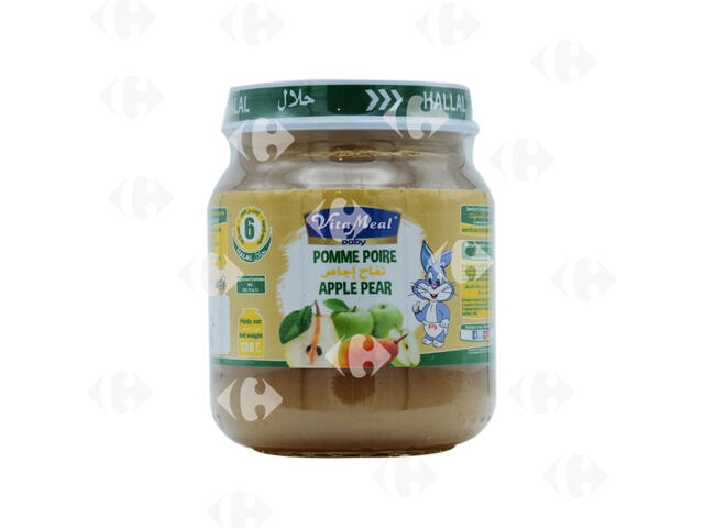 Compote de Fruits Pomme et Poire sans Gluten ni Lactose Vitameal 130g