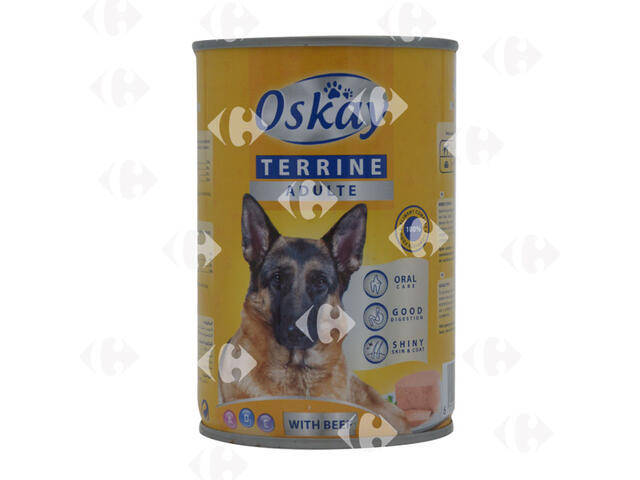 Pâté au Bœuf pour Chiens Adultes Oskay 400g