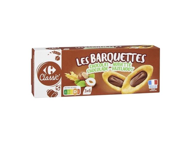 Biscuits Barquettes Choco noisette Carrefour Classic 120g