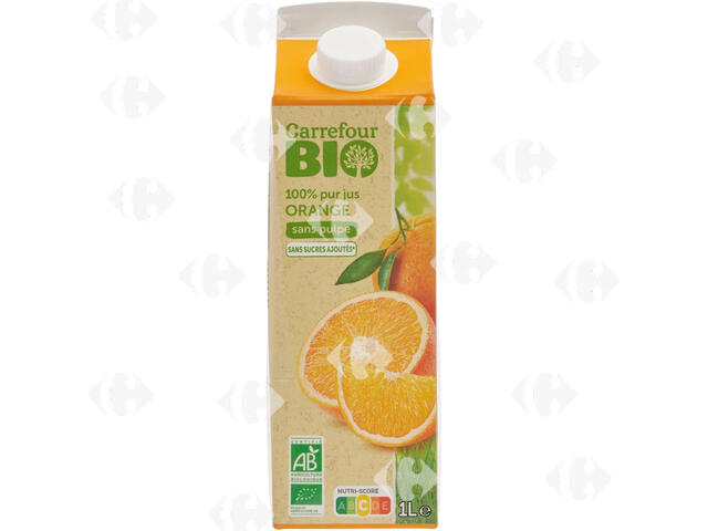 Jus d'Orange Bio Pur Jus Sans Pulpe Carrefour Bio 1L