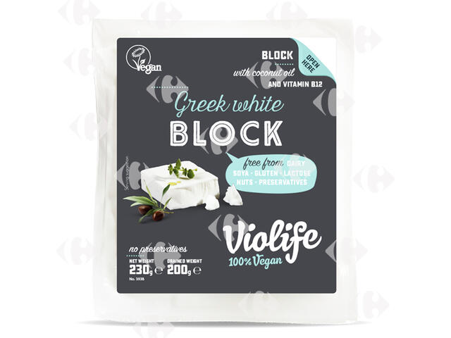 Fromage en Bloc Feta Blanc Grec Vegan Violife 200g.