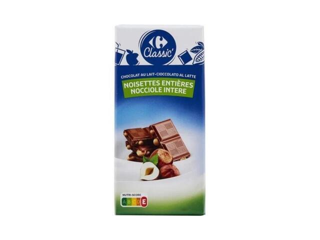 Tablette Chocolat au Lait Noisettes Carrefour Classic 3x100g