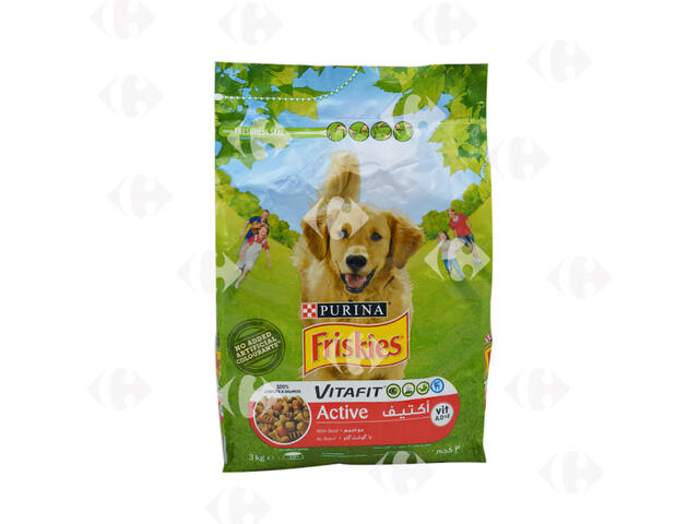 Croquettes Active au Bœuf pour Chiens adultes Friskies 3kg