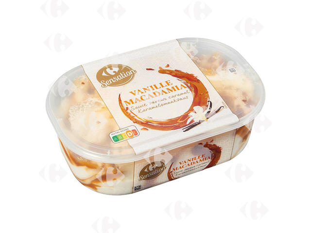 Crème Glacée Vanille Macadamia en bac Carrefour1L