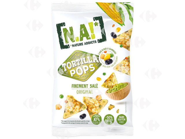 Chips Tortilla Pops Salee Nature Addict 80g