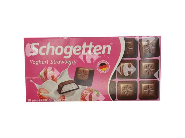 Tablette de Chocolat au Lait aux Fraises Schogetten 100g