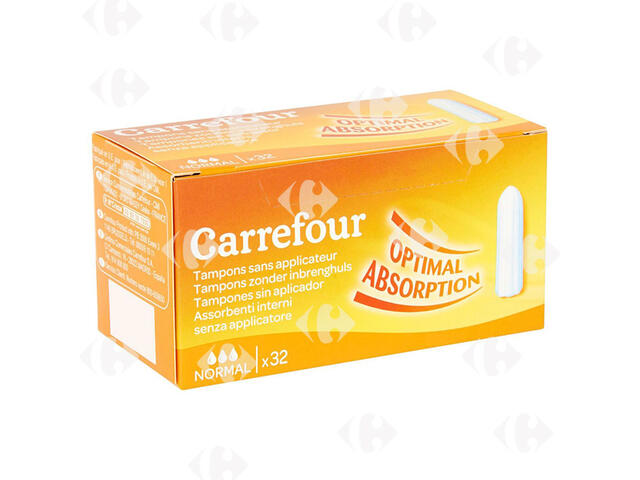 Tampons Sans Applicateur Normal Carrefour 32 unités