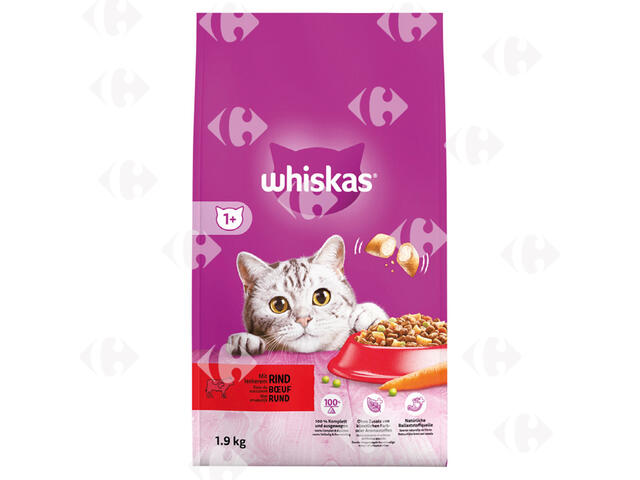 Croquettes au Bœuf pour Chats Adultes Whiskas 1,75kg