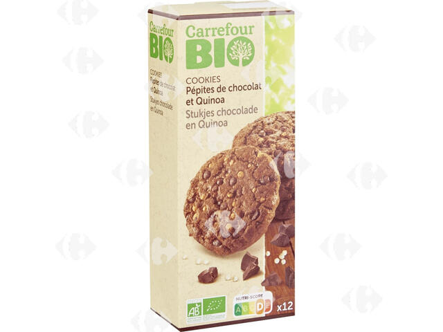 Cookies Bio Chocolat Quinoa Carrefour Bio 175g.