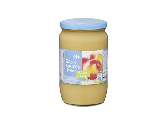 Compote Pomme Poire sans Sucres Carrefour 710g