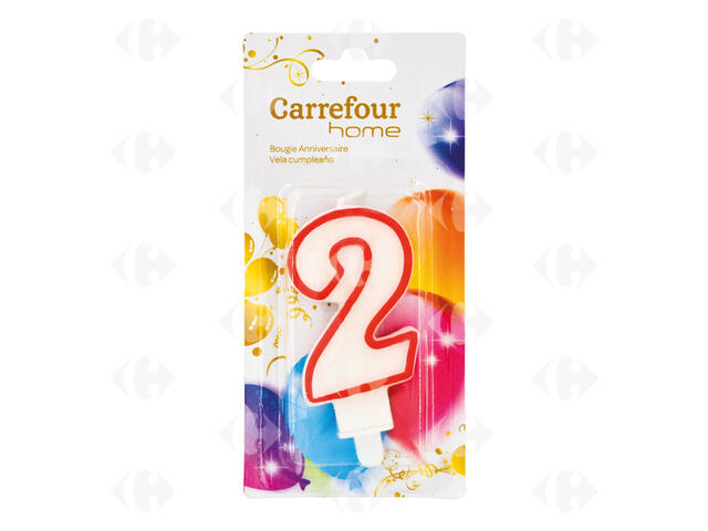 Bougie d'Anniversaire Chiffre 2 Carrefour Home 1 unité