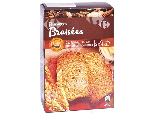Biscottes à La Farine Complète Carrefour 270g